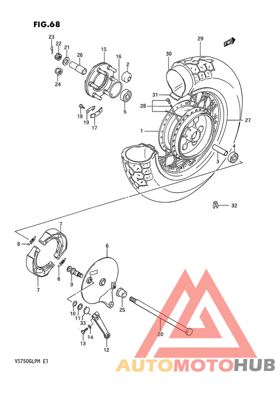 Rear wheel complete assy