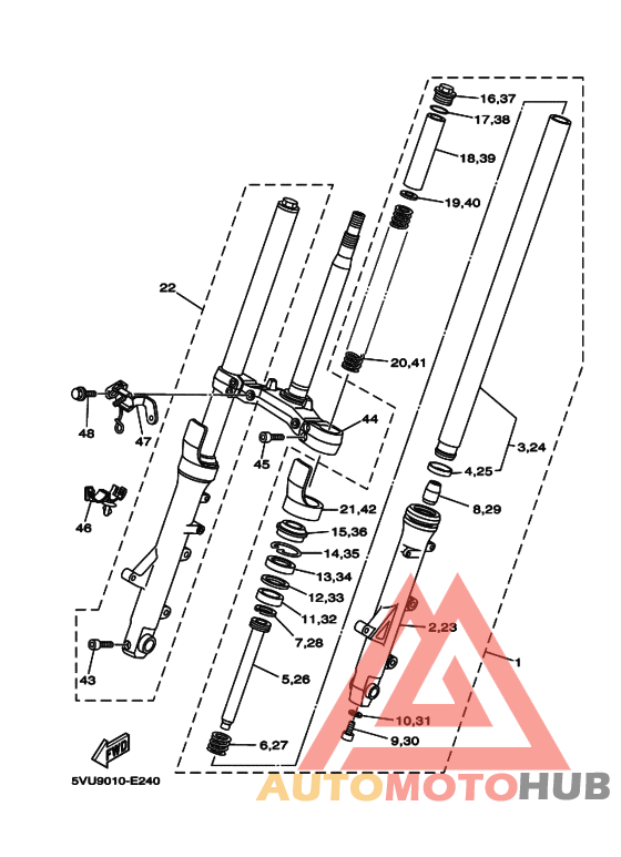 Вилка передней оси