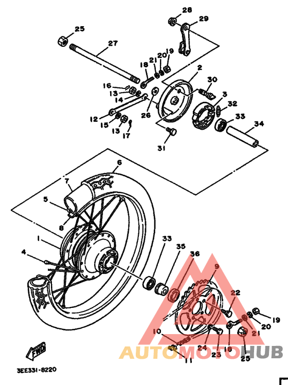 Rear wheel complete assy
