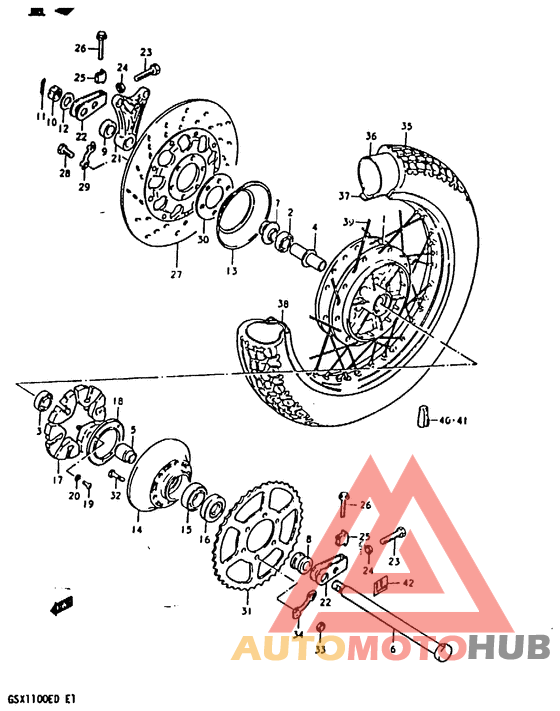 Rear wheel complete assy