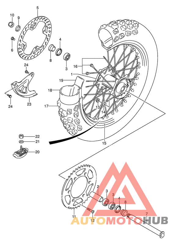 Rear wheel complete assy