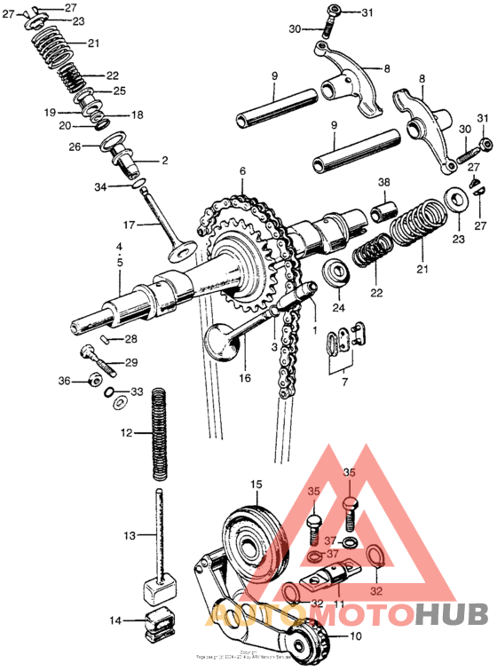 Распределительный вал и клапана