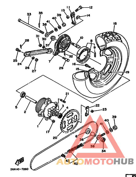 Rear wheel complete assy