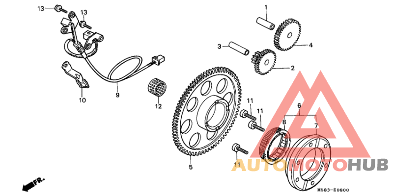 Pulse generator/ starting clutch