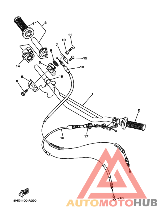 Steering handle. cable