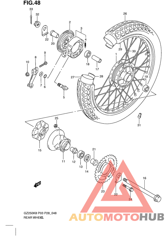 Rear wheel complete assy