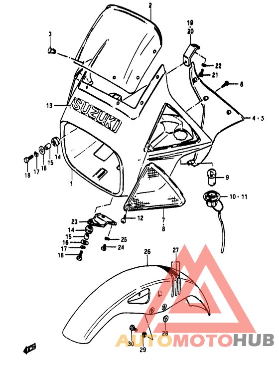 Headlamp housing - front fender