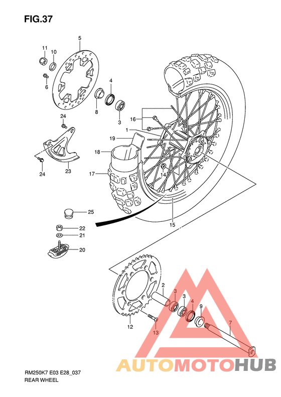 Rear wheel complete assy