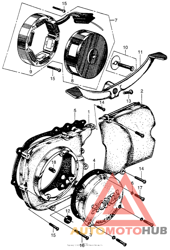 Left crankcase cover + alternator