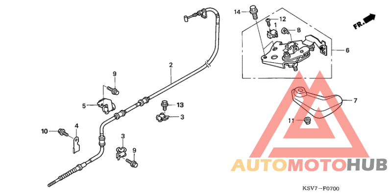 Parking brake rod knob