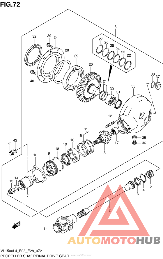 Propeller Shaft/final Drive Gear (Vl1500Bl4 E03)