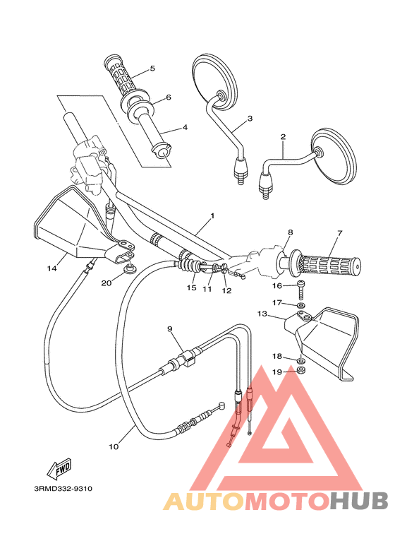 Steering handle. cable