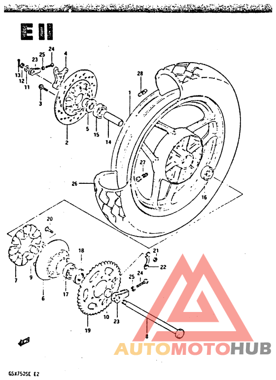 Rear wheel complete assy