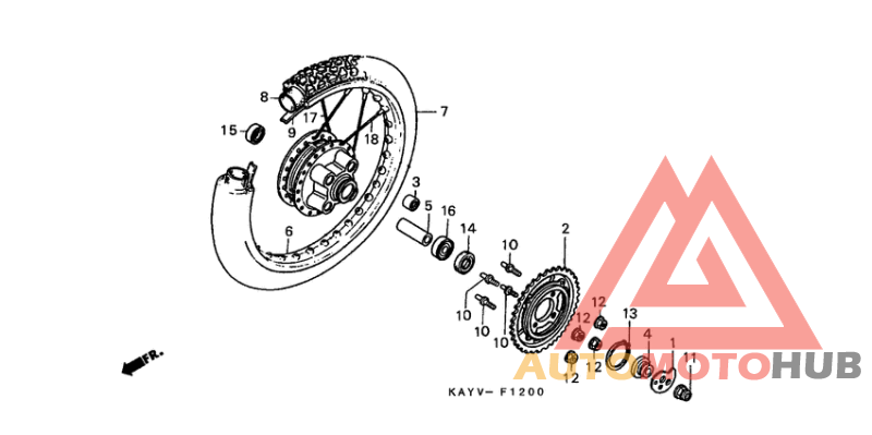 Rear wheel complete assy