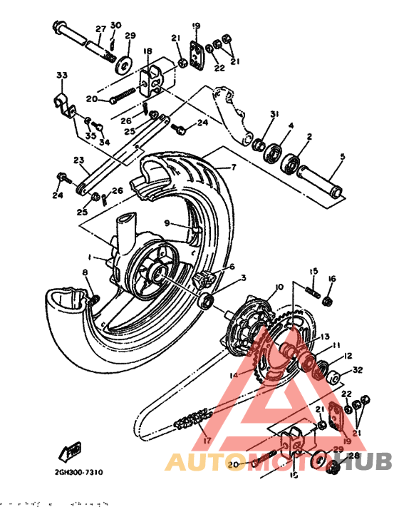 Rear wheel complete assy
