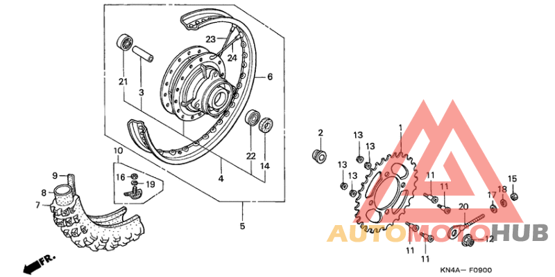 Rear wheel complete assy