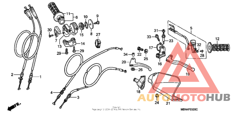 Handle lever + switch + cable