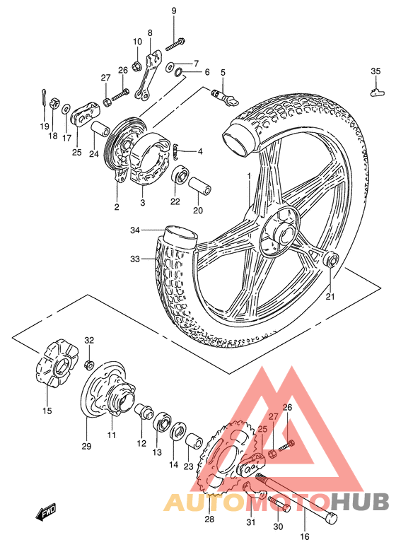 Rear wheel complete assy