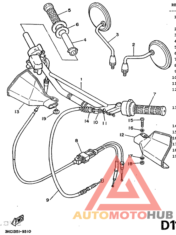 Steering handle. cable