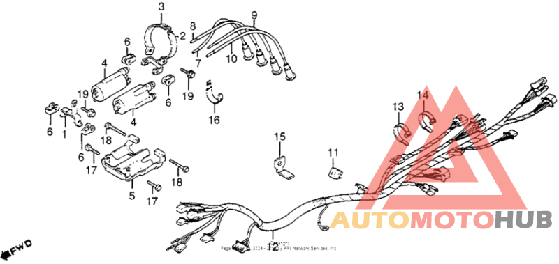Wire harness + ignition coil + rectifier