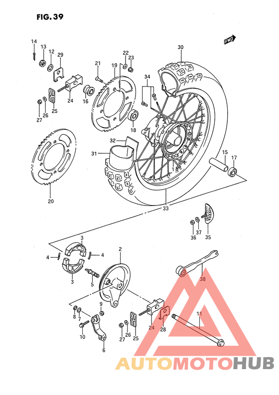 Rear wheel complete assy