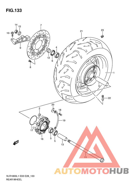 Rear wheel complete assy