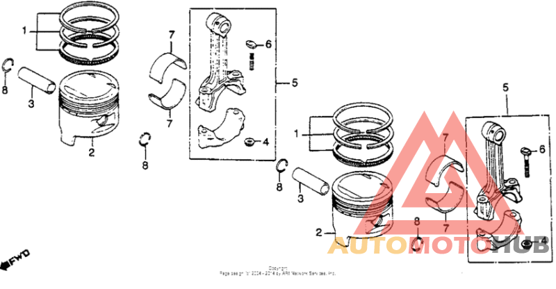 Piston + connecting rod