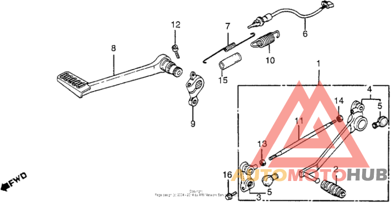 Brake pedal + gearshift pedal