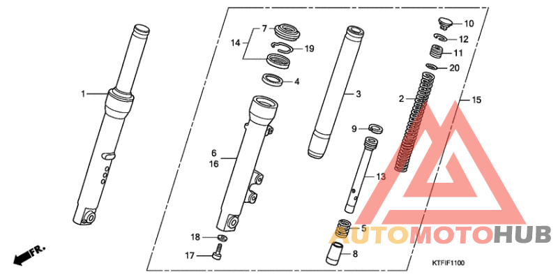 Вилка передней оси