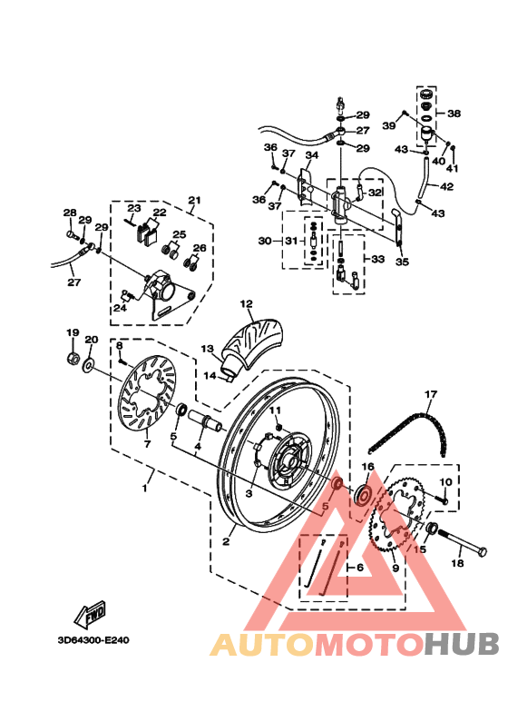 Заднее колесо & brake system
