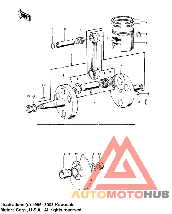 Crankshaft/piston/rotary valve