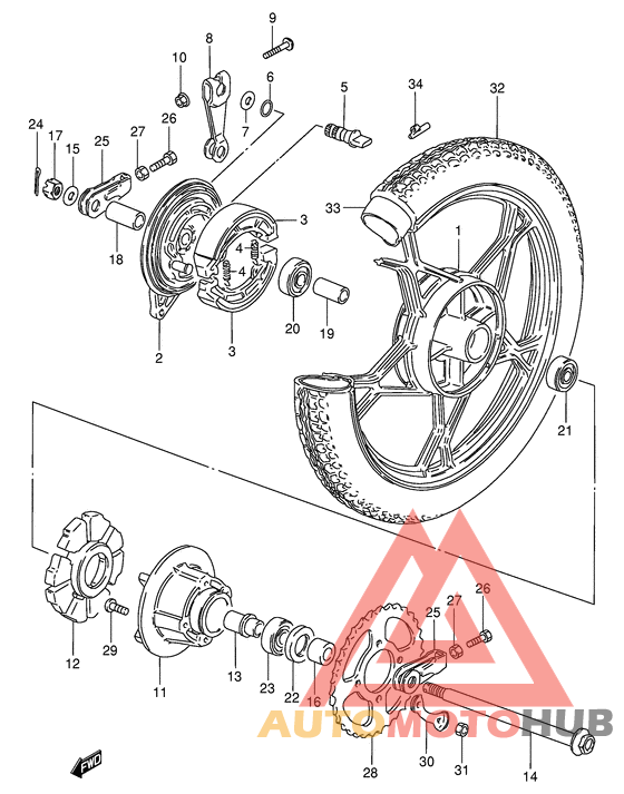 Rear wheel complete assy