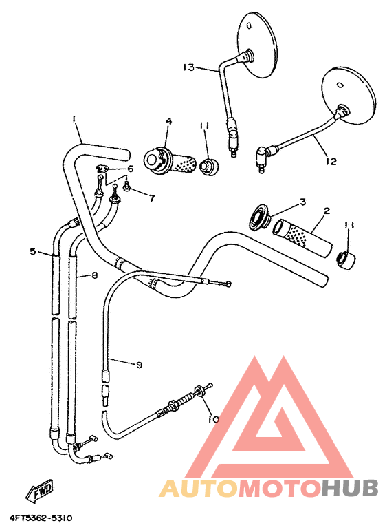 Steering handle. cable