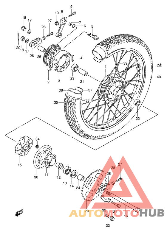 Rear wheel complete assy