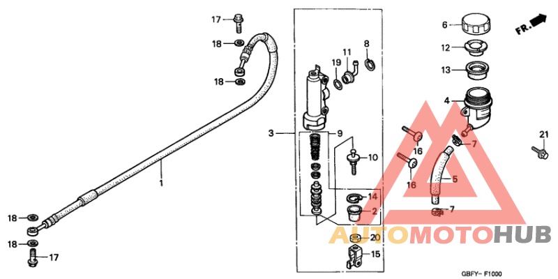 Rr. brake master cylinder