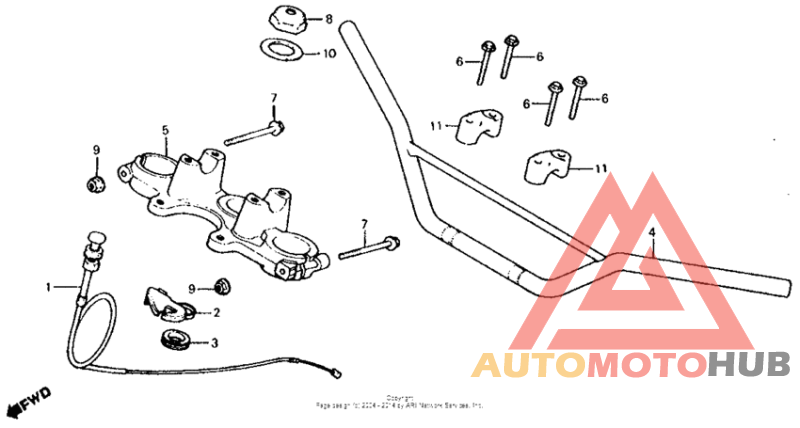 Handlebar + top bridge 80-84