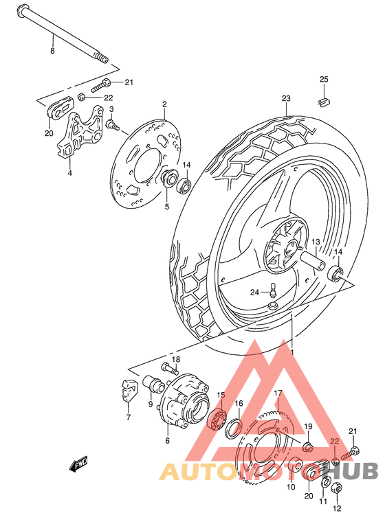 Rear wheel complete assy