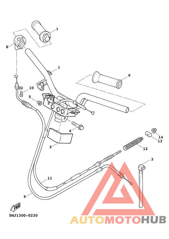 Steering handle. cable