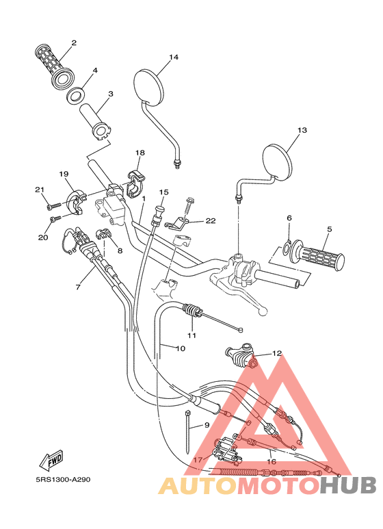 Steering handle. cable