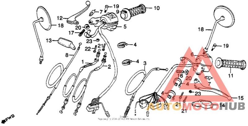 Handle lever + switch + cables