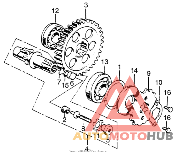 Final driven shaft + drive sprocket
