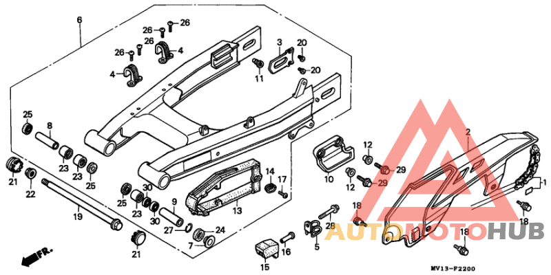 Rear fork/chain case