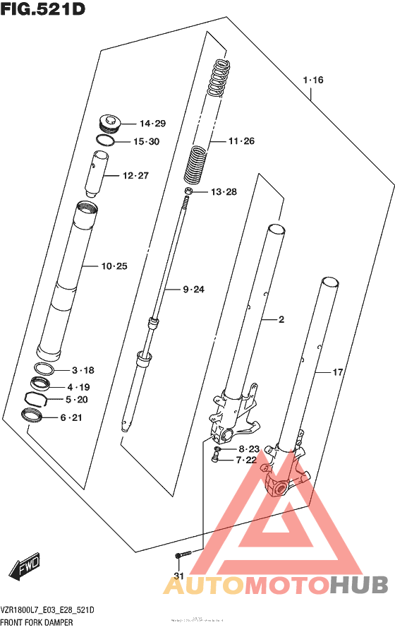 Front Fork Damper (Vzr1800Bzl7 E33)