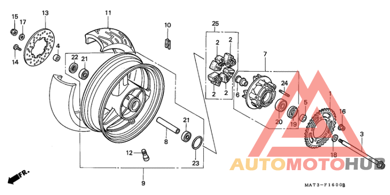 Rear wheel complete assy
