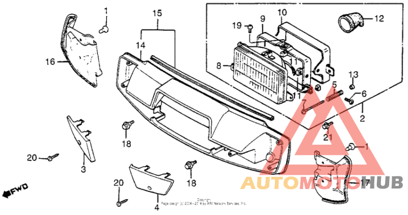 Headlight + front handlebarcover