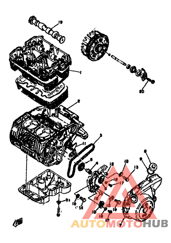 Cylinder. crankcase