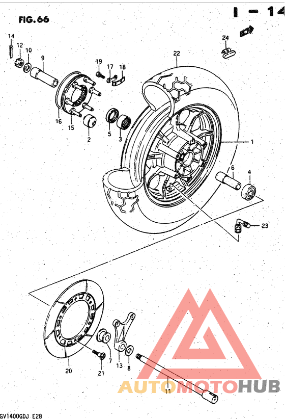 Rear wheel complete assy