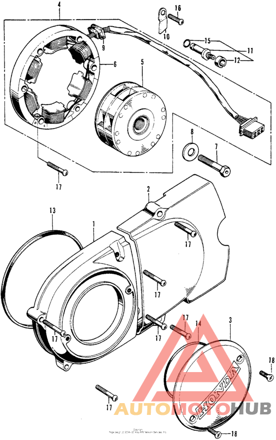 Left crankcase cover + alternator