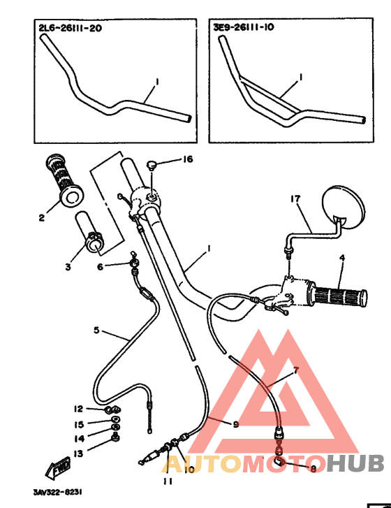 Рулевой рычаг и кабель