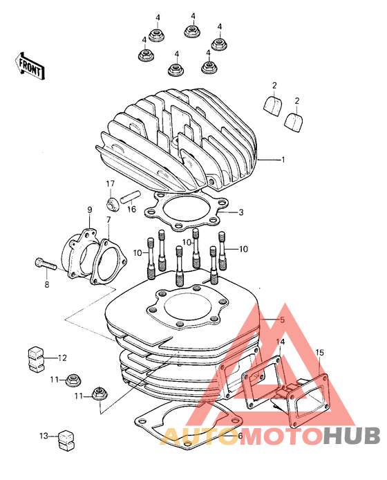 Cylinder head/cylinder/reed valve